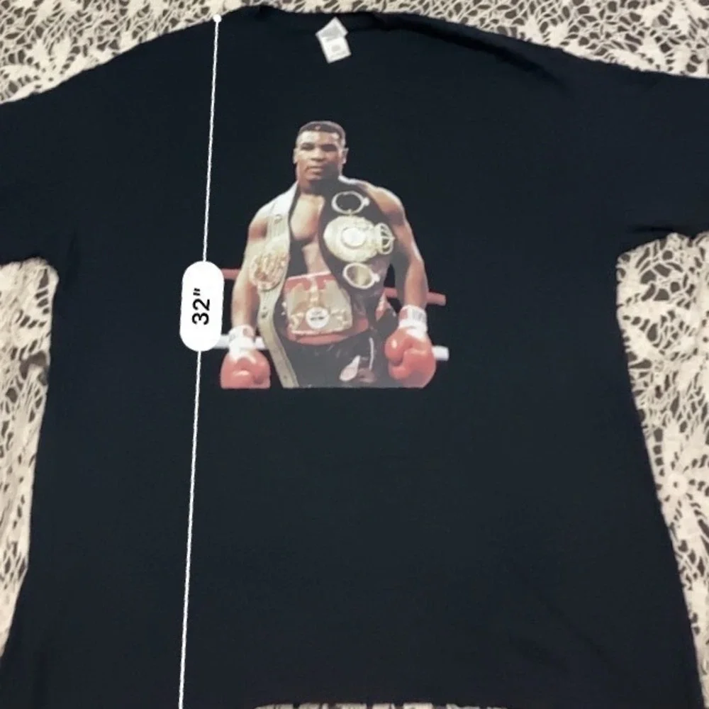 Mike Tyson Graphic T-Shirt Mens XL Black Boxing Iron Mike Championship Belts Tee - Picture 5 of 5